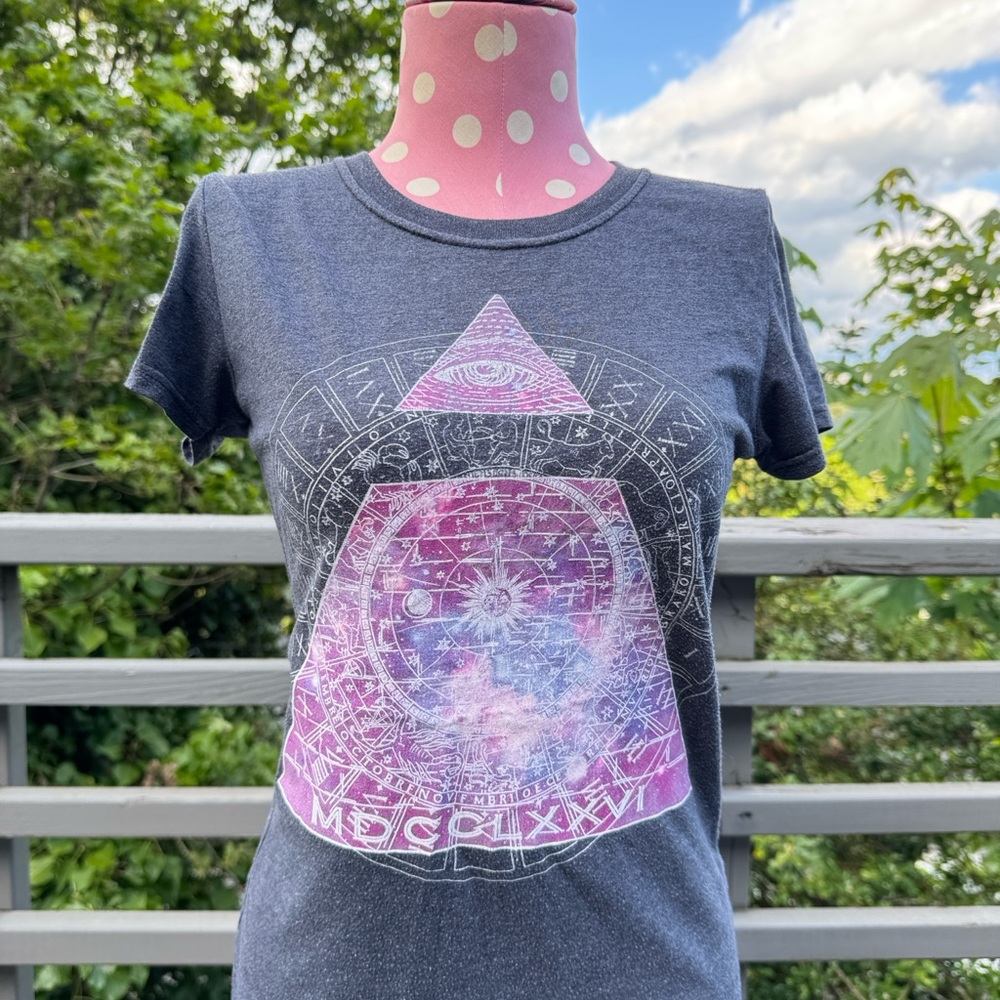 Pink and Purple Fitted Graphic Tee